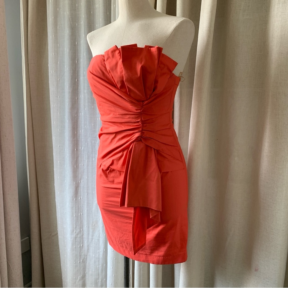 CLUSE CORAL RUFFLE STRAPLESS MINI DRESS S - Picture 4 of 9